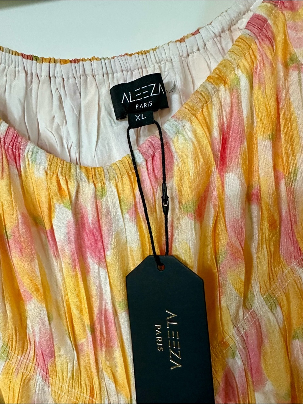 NWT Aleeza Paris Floral Puff-Sleeve Midi Dress - Size Xl - Picture 4 of 9